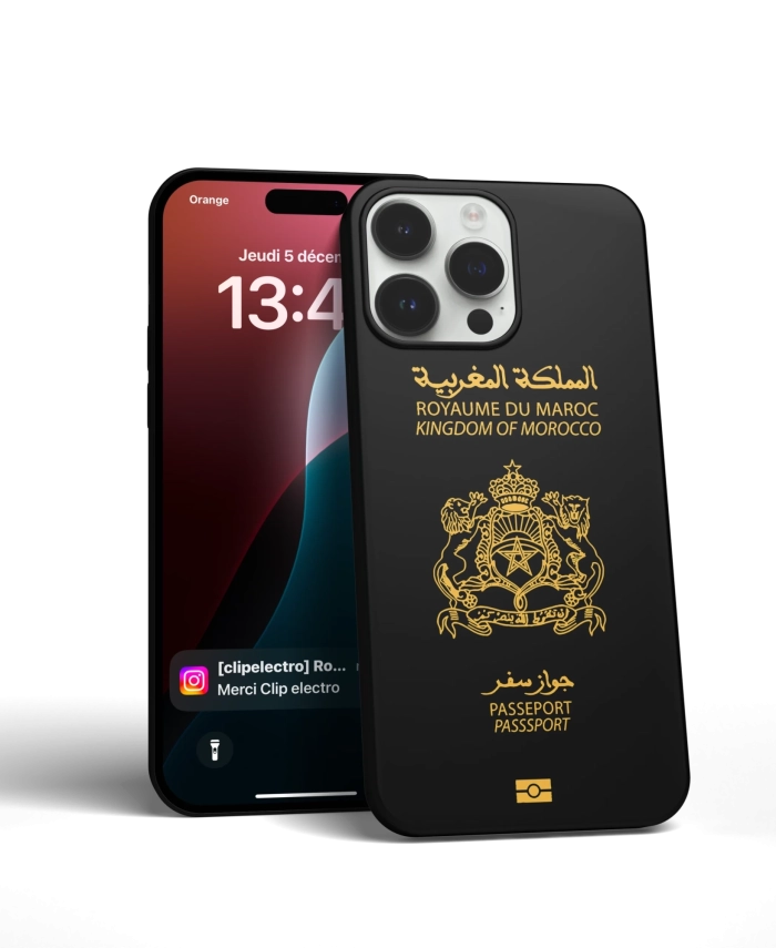 Coque iPhone “Noir” Passeport Marocain – Image 3