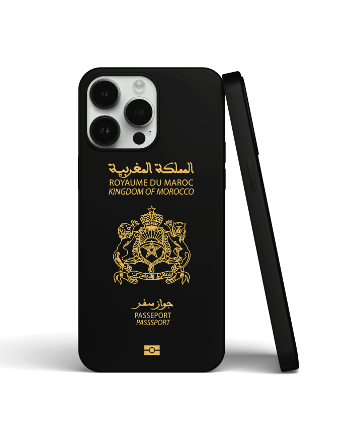 Coque iPhone “Noir” Passeport Marocain – Image 1