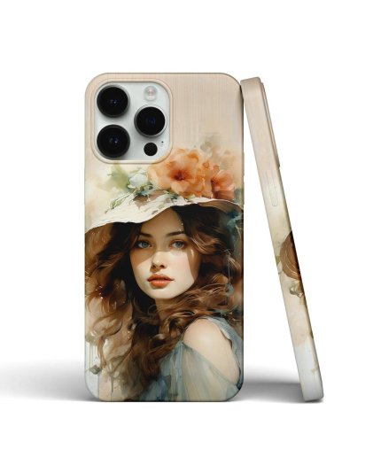 Coque iPhone Femme Vintage Chapeau Fleuri